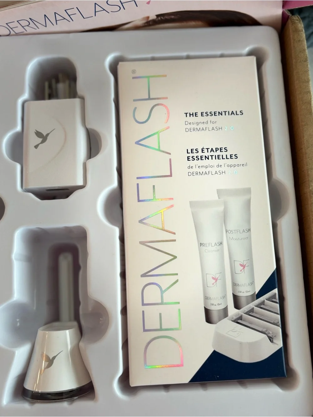 DERMAFLASH Luxe 2.0 Sonic Dermaplaning Device Kit NIB Mint Green